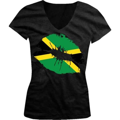 Jamaica Flag Lips Love Kiss Jamaican Pride Rasta Kingston Juniors V
