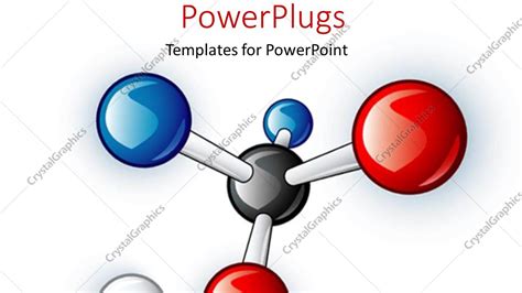 Powerpoint Template Single Molecular Structure With Blue White Black