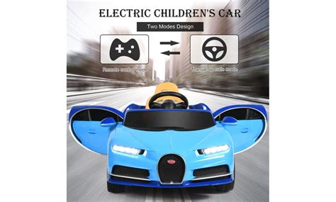 Costway 12v Licensed Bugatti Chiron Kids Ride On Car Rc Wstorage Box