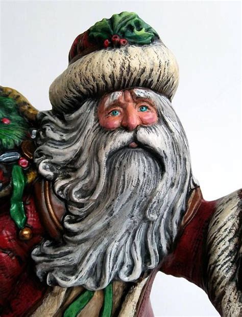 Ceramic Hand Painted Bisque Christmas Santa Claus Old World Santa