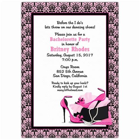 Bachelorette Party Invitation Wording New Pretty Pumps Bachelorette Invitati Bachelorette