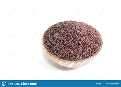 Indian Brown Mustard Seeds Isolated On White Background Stock Image