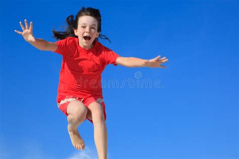 Girl Jumping High In Air Stock Image Image Of Exaltation 3541763