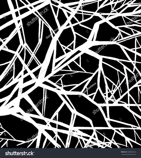 Stylized Abstract Tree Art Black And White Illustration Ecology