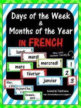 French Days of the Week and Months Labels (With images ...