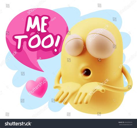 3d Rendering Emoticon Face Saying Me Stock Illustration 454205416