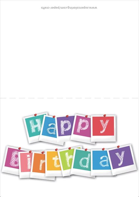 This plain silver foil birthday greeting card design features the message happy birthday! on the front, along with a personalized message on the inside. Minimalist Happy Birthday Card | Free Printable Papercraft Templates