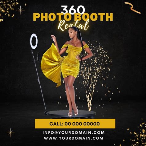 360 Photobooth Flyer 360 Photo Booth Diy Canva Template 360 Etsy