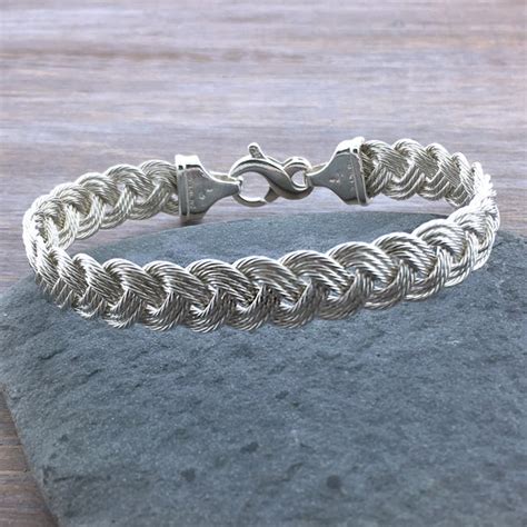 Sterling Silver Braided Nautical Rope Bracelet 3 Strand Cape Cod