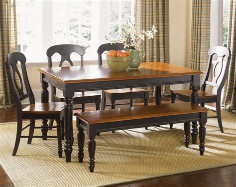 Lazzo 3 piece dining table set, wooden kitchen table set with wine rack and metal frame, small dining room table and 2 chairs set for breakfast nook,home,kitchen studio (1x 32inch table + 2x chairs) 3.7 out of 5 stars 58. country dining room tables for sale | Furniture Low Country Black 6 Piece 76x38 Rectang… | Black ...