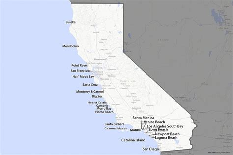 A Guide To California S Coast Map Of Southern California Beaches Printable Maps
