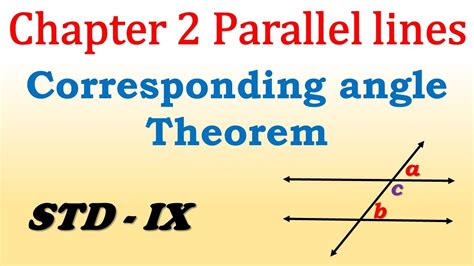 Corresponding Angles Theorem Proof I Chapter 2 Parallel Lines 9th Class