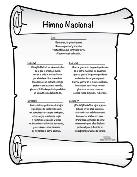 Himno Nacional Mexicano Para Imprimir En Pdf