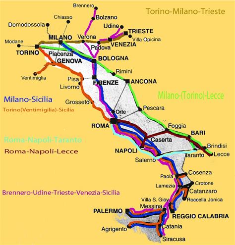 Map Of Italy Rail Routes Map Of Spain Andalucia