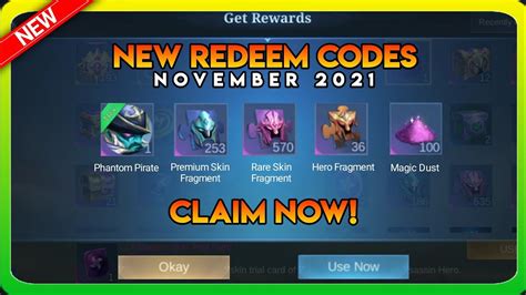 New Redeem Code November 2021 Claim Now In Mobile Legends Mlbb