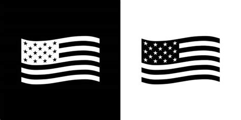 Black And White American Flag Illustrations Royalty Free