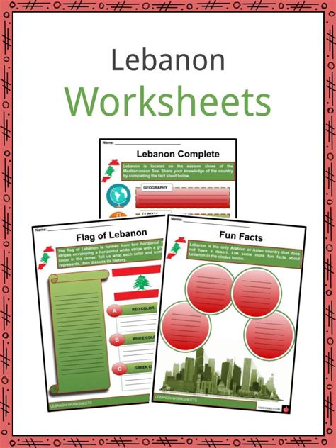 Lebanon Facts Worksheets Geography And People For Kids