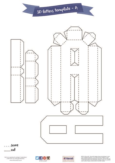 3d Alphabet Template Cut Out Printable 3d Letters Template Printable