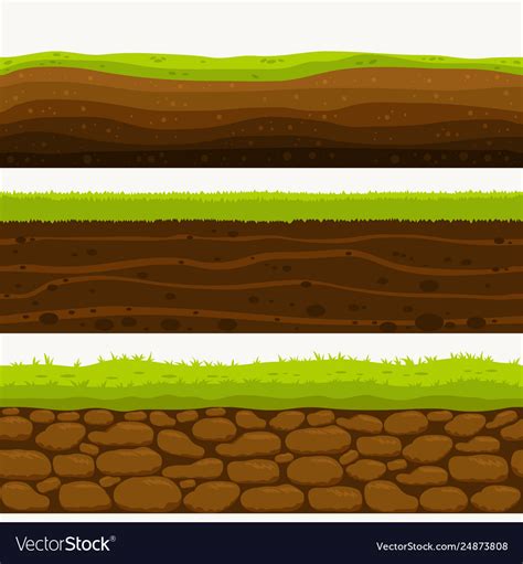 Soil Seamless Layers Ground Layer Stones Vector Image