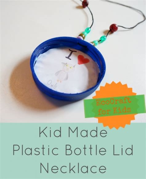 Kid Made Plastic Bottle Cap Necklace