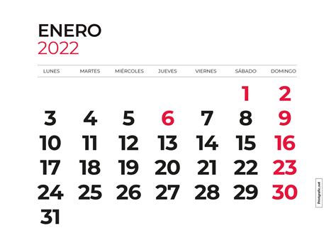 Calendario Para Imprimir 2022