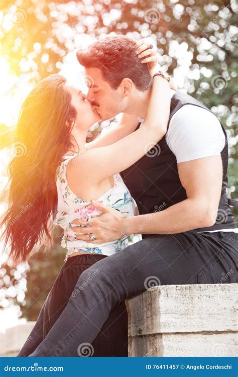 Beautiful Couple Kissing And Love Loving Relationship And Feeling Stock Image Image Of