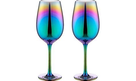 Luxury Rainbow Wine Glasses Groupon Goods