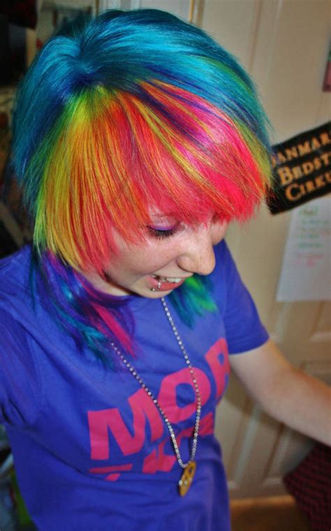 rainbow hair by scruffyfluffy on deviantart