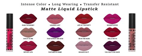 Twelve Popular Intense Matte Lip Velvet Shades Sacha Cosmetics