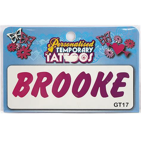 Girls Personalised Temporary Tattoo 17 Brooke Gt17 £100 Stands
