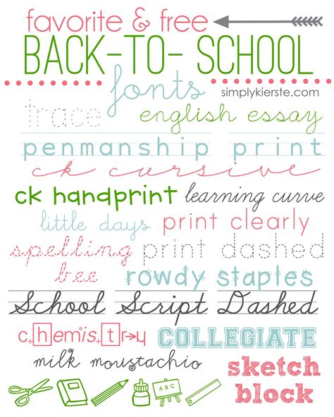 Favorite And Free Back To School Fonts School Fonts