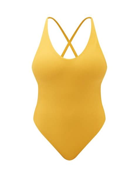 Jade Swim Mila Cross Strap Swimsuit Yellow Beachwear Coshio Online Shop
