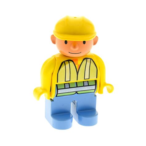 1x Lego Duplo Figur Mann Bob Der Baumeister Blau Warnweste 4555pb031