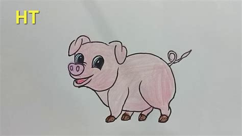 How To Draw A Pig Cute Step By Step Easy Draw Cute Animals Youtube