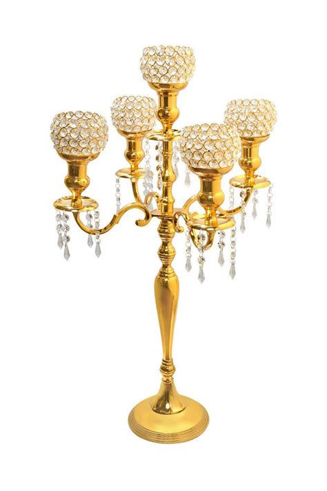 43 Best 5 Arm Crystal Candelabra Wedding Centerpieces In Both Gold And