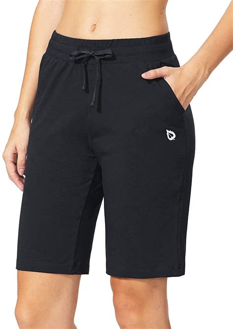 Baleaf Womens 10 Active Bermuda Shorts Jersey Walking Knit Shorts