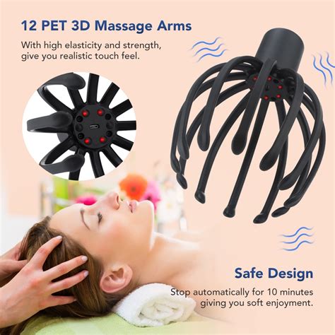 New Electric Octopus Claw Scalp Massager Anti Stress Relief Headache Stimulation Vibration Head