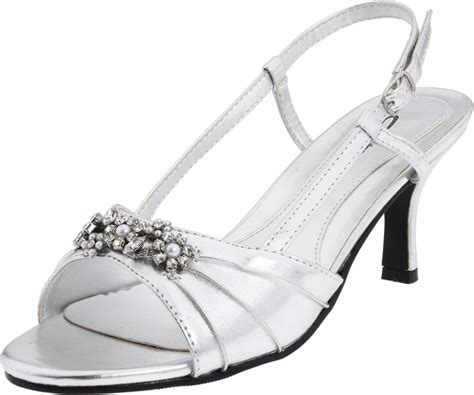 Annie Shoes Womens Lola Slingback Sandal Silver 65 Ww