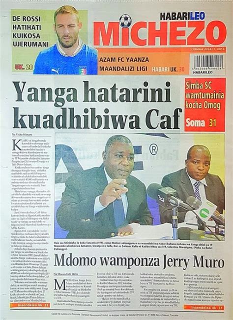 Headlines Of Tanzania Newspaper Today Friday July 1 Bongojamii