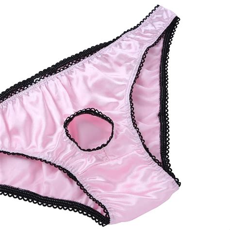Cheap Malebriefs Sissy Silk Satin Crossdressing Hole Briefs Underwear Mens Sissy Panties Buy