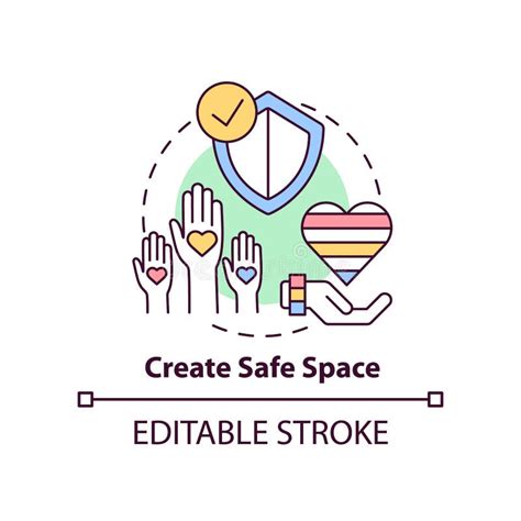 Create Safe Space Concept Icon Stock Vector Illustration Of Create
