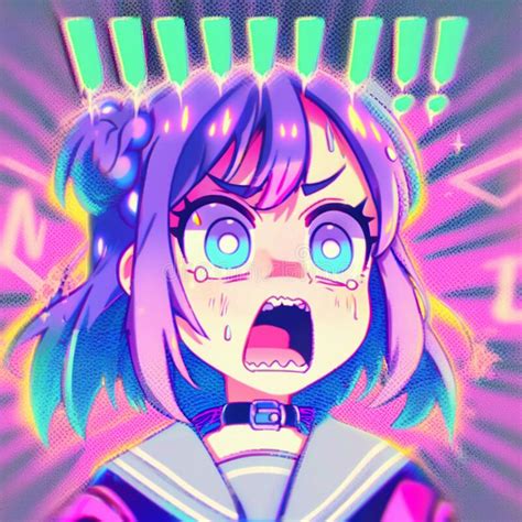 Shocked Girl In Anime Style Stock Illustration Illustration Of