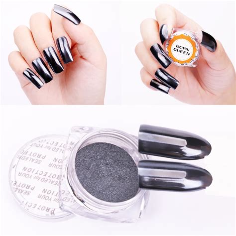 05g1g Born Queen Black Mirror Powder Highlight Shining Nail Glitters