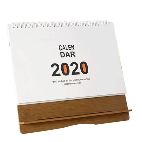 Megawheels 2019 2020 Standing Desk Calendar Flexible Monthly Wooden