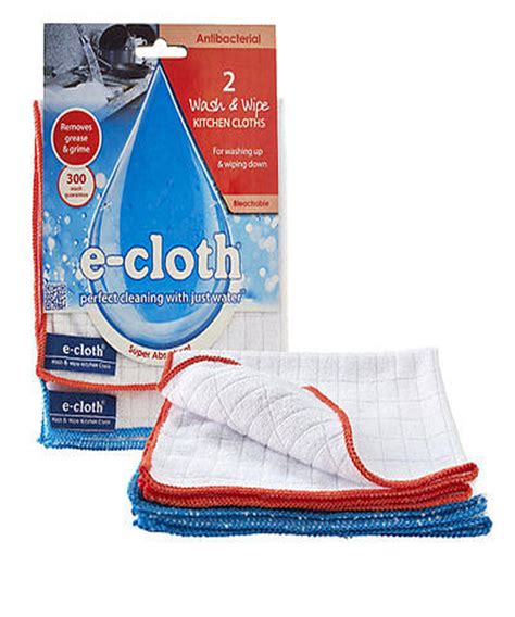 E Cloth Wash And Wipe Kitchen Cloths Pk2 Certified Insane