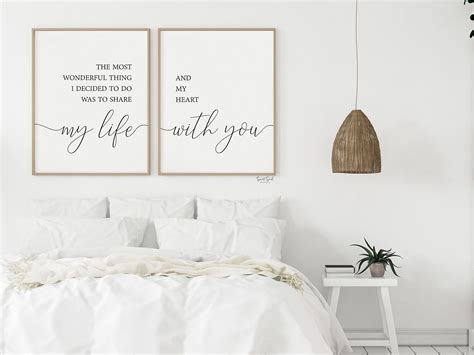 Bedroom Wall Decor Over The Bed Signs Couple Bedroom Prints Etsy