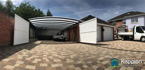 This freestanding double carport plan is perfect for beginners. Garage Attached Double Carport/Work Area Installed in Suffolk | Kappion Carports & Canopies