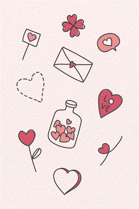 Valentines Day Wallpaper With Hearts Envelopes And Love Notes On It