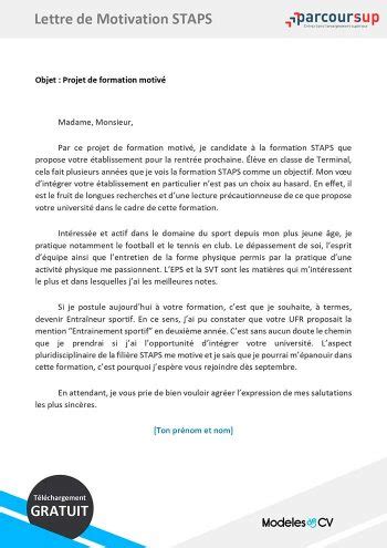 Lettre De Motivation Parcoursup Exemples Conseils