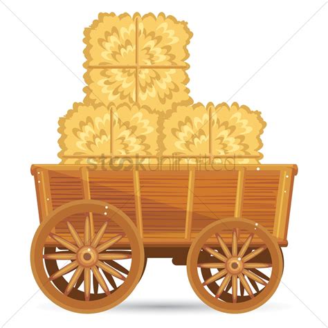 Logotype frais de ferme rétro. Wooden cart with straw bales Vector Image - 1297926 ...